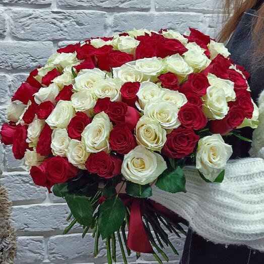 Букет 101 роза Кения микс