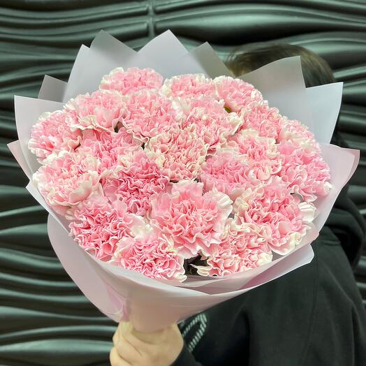 Bouquet of pink dianthuses 21 pieces