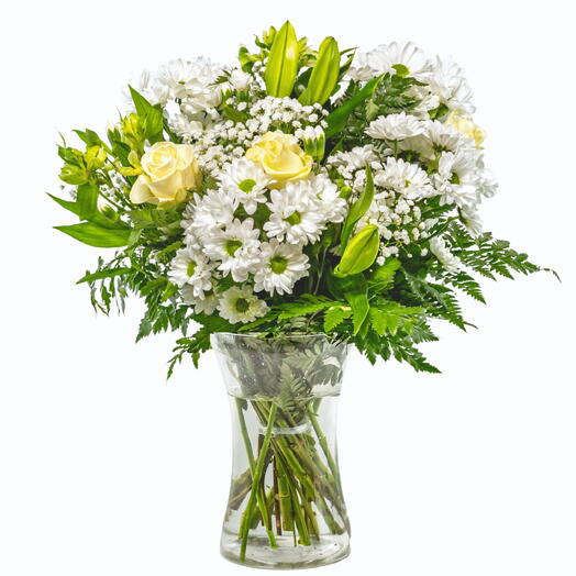 All White Fresh Flower Bouquet