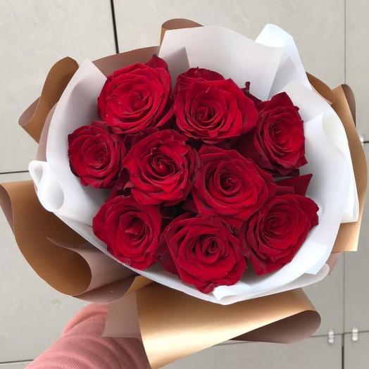 Ramo de 9 rosas de Burdeos
