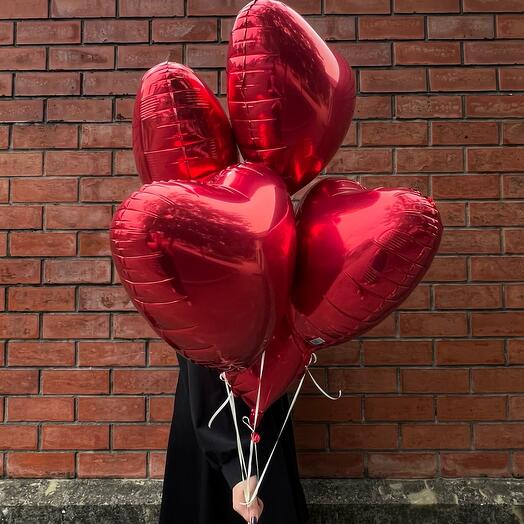 Globos de papel de aluminio en forma de corazón (5 piezas)