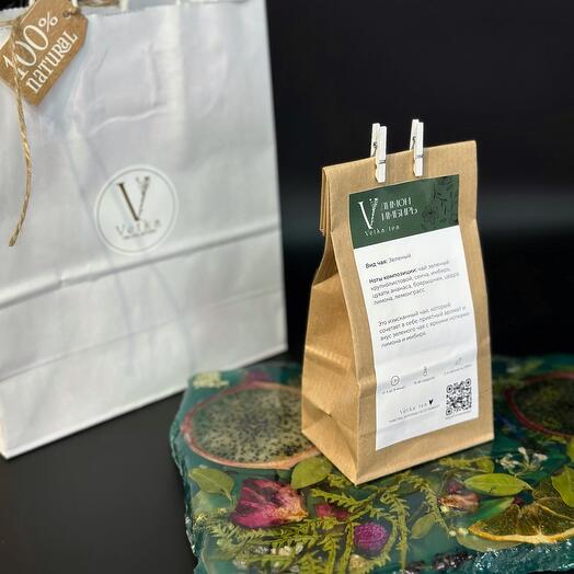 Фирменный купажированный зеленый чай премиум класса «Лимон имбирь» VETKA TEA COLLECTION