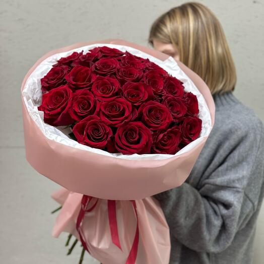 Ramo de 25 rosas Burdeos