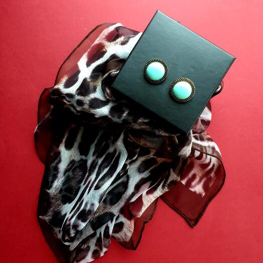 Gift box donna Annalisa foulard in seta e orecchini clips