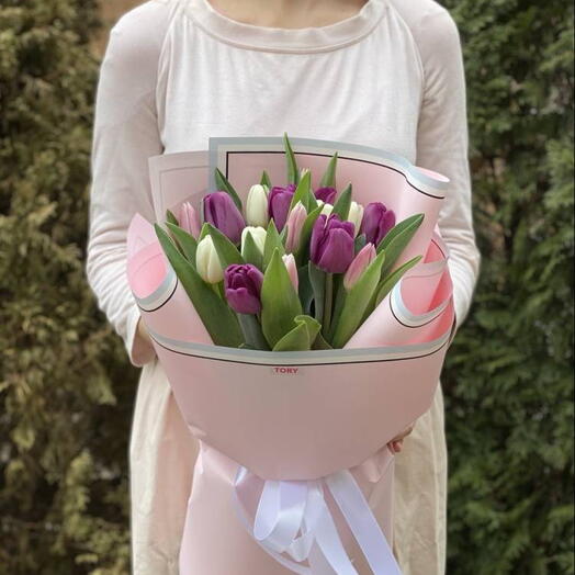 Bouquet of 15 Mixed Tulips