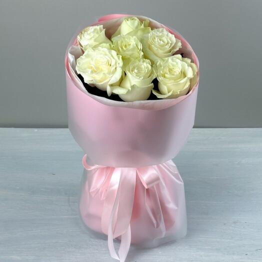 Mono of white roses