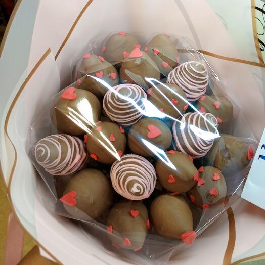 chocolate bouquets and chocolate-covered strawberries 
