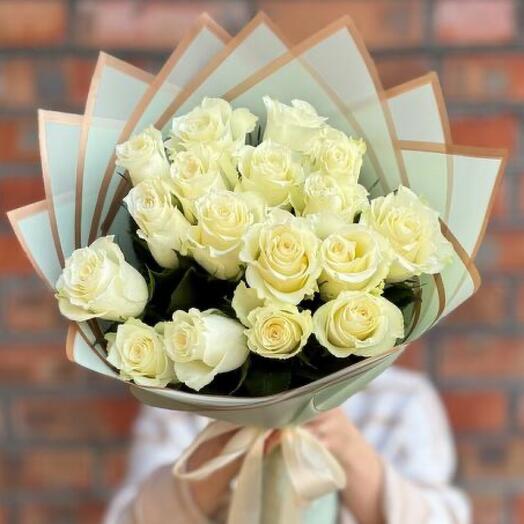 15 white roses Bouquet "Sweetheart"