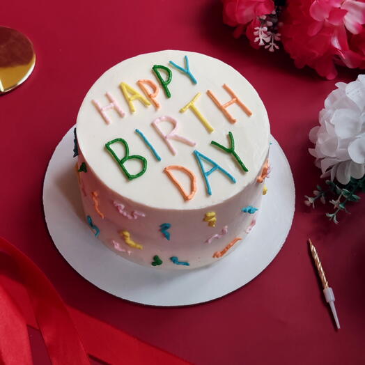 Торт 1кг на день рождения с надписью Happy birthday