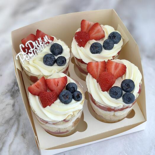 Trifles, cake in a glass, birthday present, happy birthday, gift to mom on March 8th
