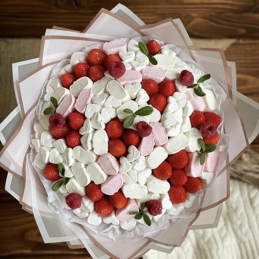 Букет с зефиром и клубникой 🌸