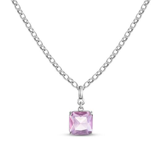 Подвеска с розовым кристаллом Swarovski