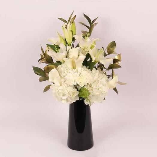 Serene Flowers in Vase