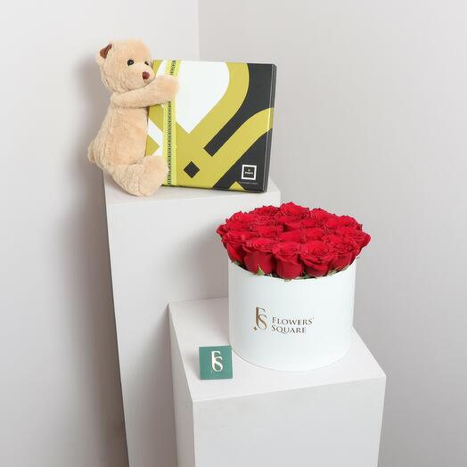 Patchi Teddy Flower Box