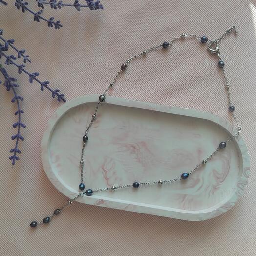 Ожерелье из культивированного чёрного жемчуга