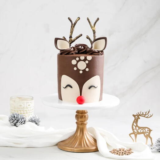 Reindeer Chocolate CHRISTMAS Cake