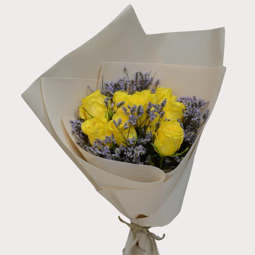 10 Stem Yellow Rose Bouquet