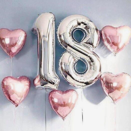 Birthday balloons silver gold