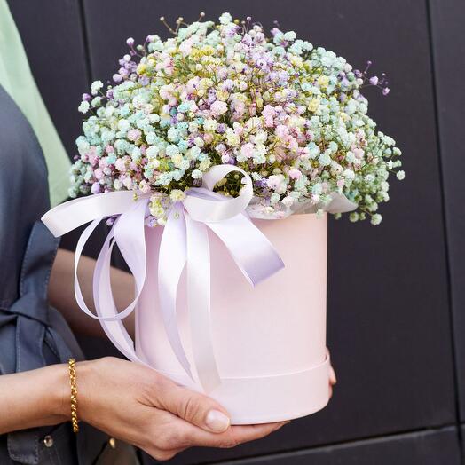 Гипсофила микс в коробке композиция les fleur (В0124)