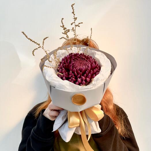 Монобукет, букет малыш «Седце Волшебницы», Даниэль, хризантема бигуди