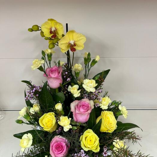 Rose and Orchid arrangement