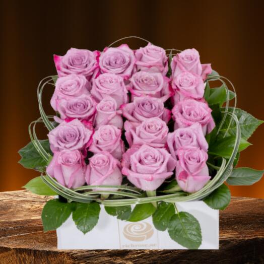 Purple Roses in Suqare Box