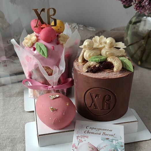 Набор Пасха (кулич, пасха тофи с грушей и черешней) в подарок