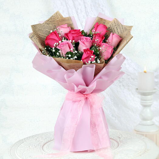 Elegant Pink Rose Bouquet