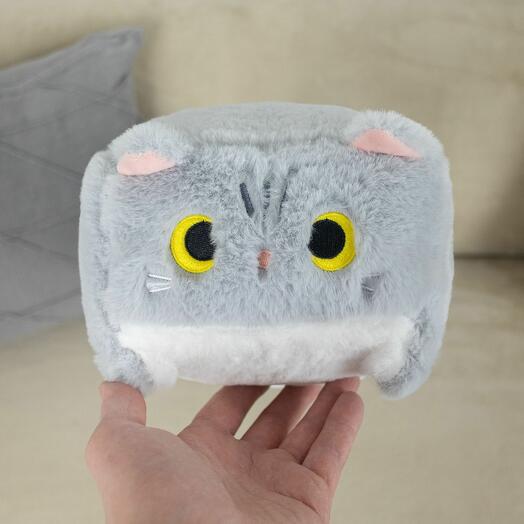 Мягкая игрушка Кот Оливер для малышей / Плюшевый Котик для сна KiDWoW серый 70см