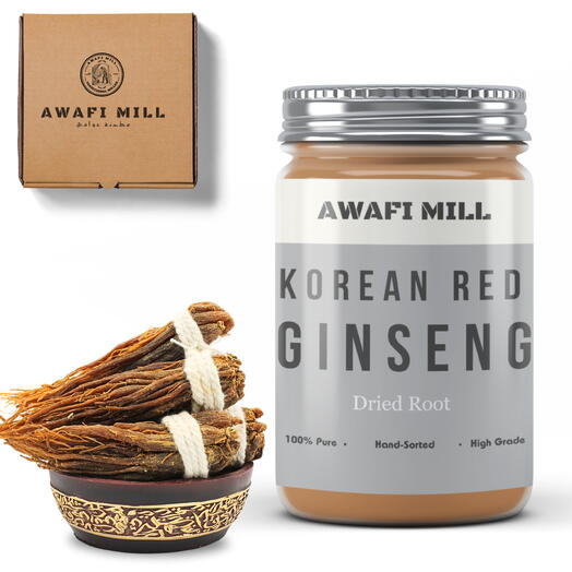 AWAFI MILL Korean Red Ginseng | Panax Roots - Bottle of 100 Gram