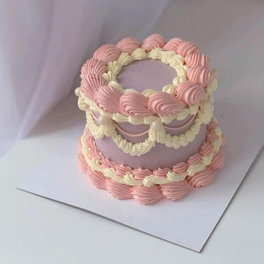 Purple   Pink combination Birthday cake