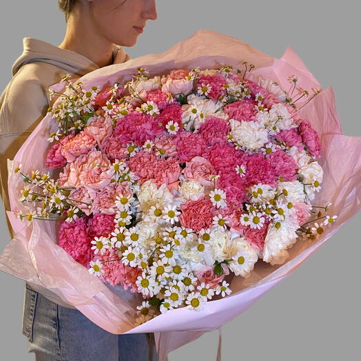 Szegfű tanacetummal