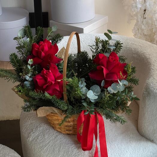 Basket with flowers