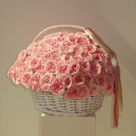 Pink roses 150 O Hara  - XXL size basket