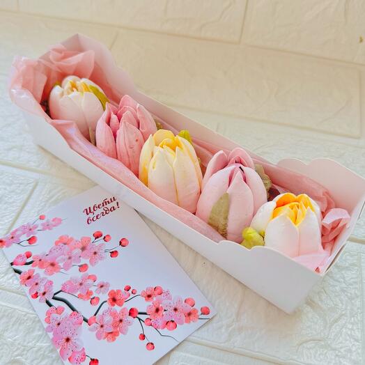 Зефирные тюльпаны 5 шт 🌷