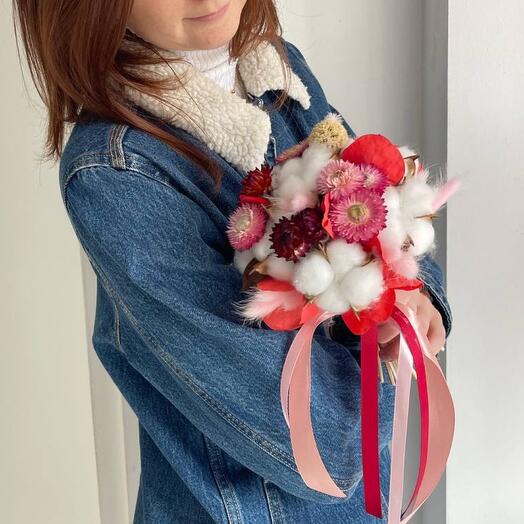 Свадебный букет из сухоцветов