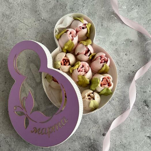 Tulipanes de malvavisco para el 8 de marzo