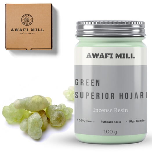AWAFI MILL Green Hojari Superior | Royal Fragrance Tears - Bottle of 100 Gram