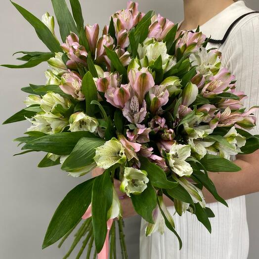 15 альстромерий под ленту