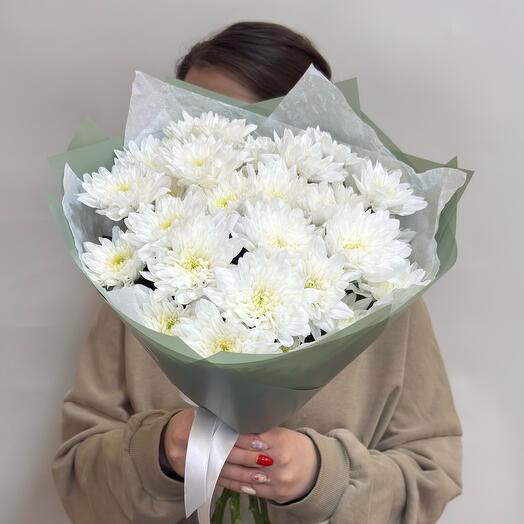 Моно из 5 белых хризантем
