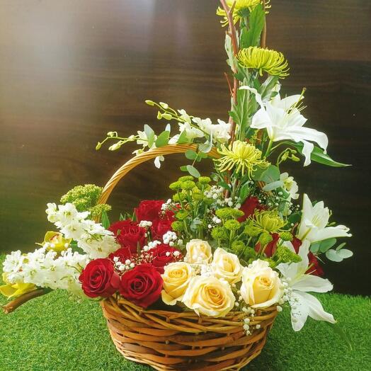 Flowers in basket