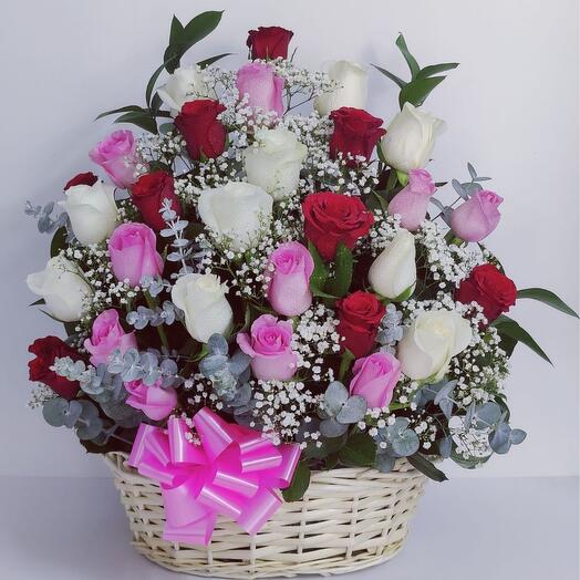 Flowers in basket