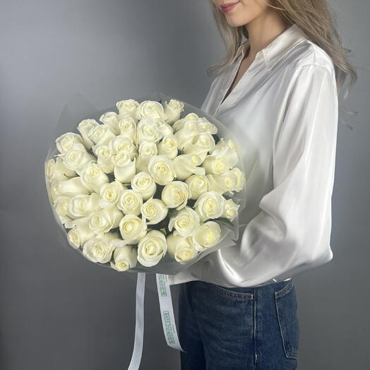 51 White Roses Bouquet