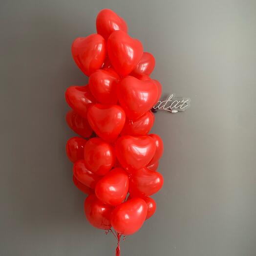 Red heart balloons 25 pcs
