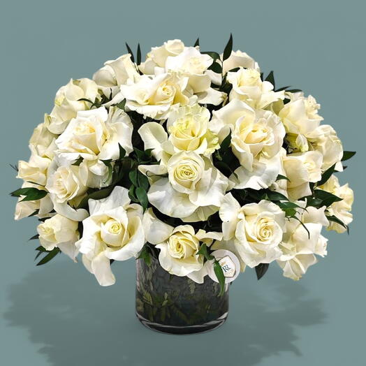 Classic White Rose Dome Arrangement