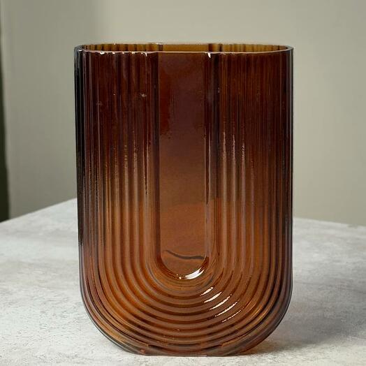 The vase is rectangular