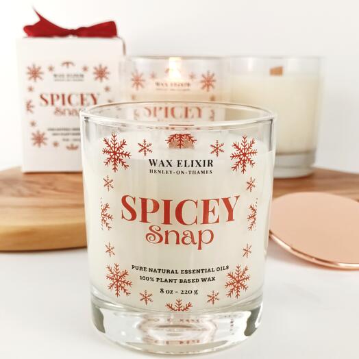 Christmas Scented Candle Spicey Snap 220g,  8oz