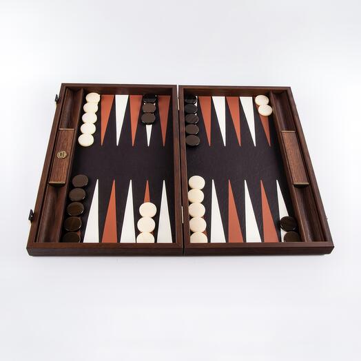 Backgammon handcrafted in brown crocodile leather