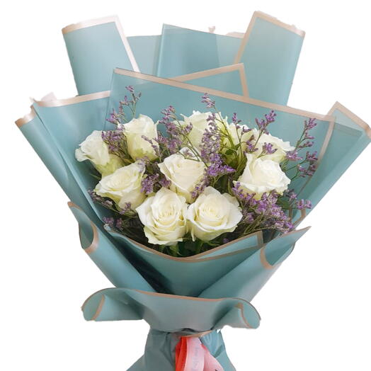 White Rose Bouquet - Elegant and Timeless Floral Arrangement