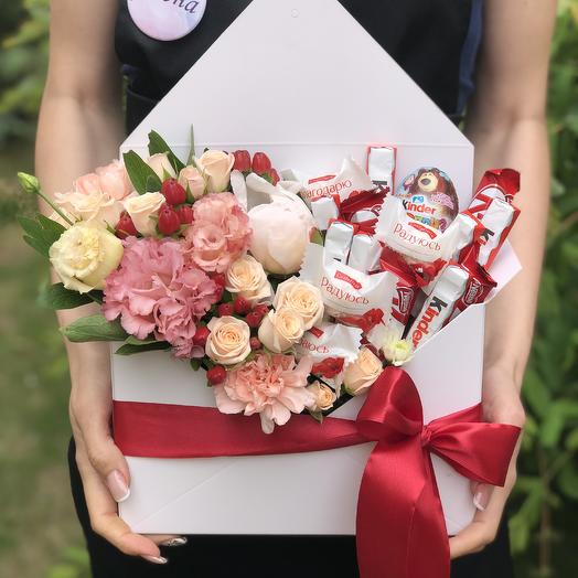 Купить букет цветов со сладостями доставка цветов в москве недорого круглосуточно